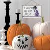imageDisney Star Wars Baby Yoda No Tricks All Treats Halloween Hanging Wood Wall Decor  Cute Baby Yoda Halloween SignWhite
