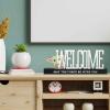 imageDisney Star Wars Baby Yoda Welcome Tabletop Decor  May the Force Be With You Metal Baby Yoda Decoration on Black Wood BaseBlackGreen