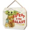 imageDisney Star Wars The Mandalorian Baby Yoda Cutest in the Galaxy Hanging Wood Wall Decor  Grogu The Child