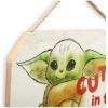 imageDisney Star Wars The Mandalorian Baby Yoda Cutest in the Galaxy Hanging Wood Wall Decor  Grogu The Child