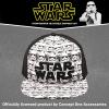 imageDisney mens Star Wars Embroidered Logo and Stormtrooper All Over Adjustable Snapback Baseball Hat with Flat Brim Black White One Size Black One Size US