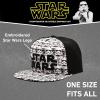 imageDisney mens Star Wars Embroidered Logo and Stormtrooper All Over Adjustable Snapback Baseball Hat with Flat Brim Black White One Size Black One Size US