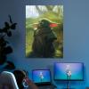 imageDisplate Official Star Wars Metal Poster Magnetic Mounting Included Licensed Artwork Modern Wall Decor Mandalorian Season 2 Baby Poster 45 cm x 32 cmBaby