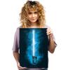 imageDisplate Official Star Wars Metal Poster Magnetic Mounting Included Licensed Artwork Modern Wall Decor Star Wars Lightsabers Darksaber Poster 45 cm x 32 cmEzra