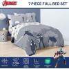 imageJay Franco Star Wars Full Size Comforter Set  7 Piece Bedding Includes Sheet Set ampamp Pillow Covers  Super Soft Cozy Bedding with Death Star and Millennium FalconBlue  Avengers 01