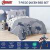 imageJay Franco Star Wars Full Size Comforter Set  7 Piece Bedding Includes Sheet Set ampamp Pillow Covers  Super Soft Cozy Bedding with Death Star and Millennium FalconBlue  Avengers 01