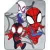imageJay Franco Star Wars The Mandalorian Plush Throw Blanket  Measures 50 x 60 Inches  Kids Super Soft Fleece Bedding Features Baby Yoda GroguMulti  Spidey  Friends