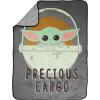 imageJay Franco The Mandalorian Kids Plush 46quot x 60quot Fleece Throw Blanket  Baby Yoda Cozy Fade Resistant for Toddlers to TeensGray  Mandalorian