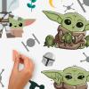 imageRoomMates RMK4477SCS The Mandalorian The Child Peel and Stick Wall Decals GreenTanWhiteGreen  Brown  Blue