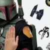 imageRoomMates RMK4767GM The Mandalorian Peel and Stick Wall Decals GrayGiant Boba Fett