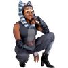 imageSTAR WARS Ahsoka Tano Official Adult Halloween Costume  Jumpsuit with Waist Belt Armbands and Fabric HeadpieceLarge