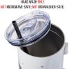 imageSilver Buffalo Star Wars Featuring Chewbacca Yoda R2D2 C3PO Princess Leia Han Solo and Luke Skywalker Stainless Steel Tumbler with Handle and Straw Fits in Standard Cup Holder 40 OuncesNightmare Before Christmas Hill and Moon Scene