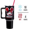 imageSilver Buffalo Star Wars Featuring Chewbacca Yoda R2D2 C3PO Princess Leia Han Solo and Luke Skywalker Stainless Steel Tumbler with Handle and Straw Fits in Standard Cup Holder 40 OuncesMickey Mouse currentmood