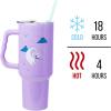 imageSilver Buffalo Star Wars Featuring Chewbacca Yoda R2D2 C3PO Princess Leia Han Solo and Luke Skywalker Stainless Steel Tumbler with Handle and Straw Fits in Standard Cup Holder 40 OuncesNightmare Before Christmas Purple Twilight