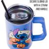 imageSilver Buffalo Star Wars Featuring Chewbacca Yoda R2D2 C3PO Princess Leia Han Solo and Luke Skywalker Stainless Steel Tumbler with Handle and Straw Fits in Standard Cup Holder 40 OuncesLilo and Stitch JackOLantern