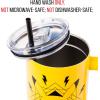 imageSilver Buffalo Star Wars Featuring Chewbacca Yoda R2D2 C3PO Princess Leia Han Solo and Luke Skywalker Stainless Steel Tumbler with Handle and Straw Fits in Standard Cup Holder 40 OuncesPikachu Lightning Bolts Badge Pokemon