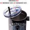 imageSilver Buffalo Star Wars Featuring Chewbacca Yoda R2D2 C3PO Princess Leia Han Solo and Luke Skywalker Stainless Steel Tumbler with Handle and Straw Fits in Standard Cup Holder 40 OuncesOn Wednesdays We Wear Black