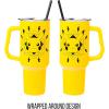 imageSilver Buffalo Star Wars Featuring Chewbacca Yoda R2D2 C3PO Princess Leia Han Solo and Luke Skywalker Stainless Steel Tumbler with Handle and Straw Fits in Standard Cup Holder 40 OuncesPikachu Lightning Bolts Badge Pokemon