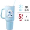imageSilver Buffalo Star Wars Featuring Chewbacca Yoda R2D2 C3PO Princess Leia Han Solo and Luke Skywalker Stainless Steel Tumbler with Handle and Straw Fits in Standard Cup Holder 40 OuncesStitch Minimalistic Design