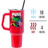 imageSilver Buffalo Star Wars Featuring Chewbacca Yoda R2D2 C3PO Princess Leia Han Solo and Luke Skywalker Stainless Steel Tumbler with Handle and Straw Fits in Standard Cup Holder 40 OuncesMarvel Avengers