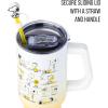 imageSilver Buffalo Star Wars Featuring Chewbacca Yoda R2D2 C3PO Princess Leia Han Solo and Luke Skywalker Stainless Steel Tumbler with Handle and Straw Fits in Standard Cup Holder 40 OuncesPeanuts