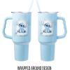 imageSilver Buffalo Star Wars Featuring Chewbacca Yoda R2D2 C3PO Princess Leia Han Solo and Luke Skywalker Stainless Steel Tumbler with Handle and Straw Fits in Standard Cup Holder 40 OuncesStitch Minimalistic Design