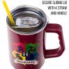 imageSilver Buffalo Star Wars Featuring Chewbacca Yoda R2D2 C3PO Princess Leia Han Solo and Luke Skywalker Stainless Steel Tumbler with Handle and Straw Fits in Standard Cup Holder 40 OuncesHarry Potter Hogwarts House Crest