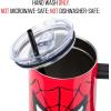 imageSilver Buffalo Star Wars Featuring Chewbacca Yoda R2D2 C3PO Princess Leia Han Solo and Luke Skywalker Stainless Steel Tumbler with Handle and Straw Fits in Standard Cup Holder 40 OuncesSpiderMan