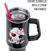 imageSilver Buffalo Star Wars Featuring Chewbacca Yoda R2D2 C3PO Princess Leia Han Solo and Luke Skywalker Stainless Steel Tumbler with Handle and Straw Fits in Standard Cup Holder 40 OuncesFriday the 13th Splatter