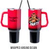 imageSilver Buffalo Star Wars Featuring Chewbacca Yoda R2D2 C3PO Princess Leia Han Solo and Luke Skywalker Stainless Steel Tumbler with Handle and Straw Fits in Standard Cup Holder 40 OuncesFive Nights at Freddys Lets Party
