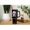 imageSilver Buffalo Star Wars Featuring Chewbacca Yoda R2D2 C3PO Princess Leia Han Solo and Luke Skywalker Stainless Steel Tumbler with Handle and Straw Fits in Standard Cup Holder 40 OuncesFriday the 13th Splatter