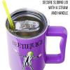 imageSilver Buffalo Star Wars Featuring Chewbacca Yoda R2D2 C3PO Princess Leia Han Solo and Luke Skywalker Stainless Steel Tumbler with Handle and Straw Fits in Standard Cup Holder 40 OuncesBeetlejuice