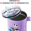 imageSilver Buffalo Star Wars Featuring Chewbacca Yoda R2D2 C3PO Princess Leia Han Solo and Luke Skywalker Stainless Steel Tumbler with Handle and Straw Fits in Standard Cup Holder 40 OuncesNightmare Before Christmas Purple Twilight