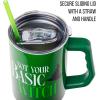 imageSilver Buffalo Star Wars Featuring Chewbacca Yoda R2D2 C3PO Princess Leia Han Solo and Luke Skywalker Stainless Steel Tumbler with Handle and Straw Fits in Standard Cup Holder 40 OuncesWicked Elphaba Not Your Basic Witch