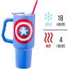 imageSilver Buffalo Star Wars Featuring Chewbacca Yoda R2D2 C3PO Princess Leia Han Solo and Luke Skywalker Stainless Steel Tumbler with Handle and Straw Fits in Standard Cup Holder 40 OuncesCaptain America
