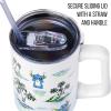 imageSilver Buffalo Star Wars Featuring Chewbacca Yoda R2D2 C3PO Princess Leia Han Solo and Luke Skywalker Stainless Steel Tumbler with Handle and Straw Fits in Standard Cup Holder 40 OuncesLilo and Stitch Palm Tree Island Sketches