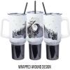 imageSilver Buffalo Star Wars Featuring Chewbacca Yoda R2D2 C3PO Princess Leia Han Solo and Luke Skywalker Stainless Steel Tumbler with Handle and Straw Fits in Standard Cup Holder 40 OuncesNightmare Before Christmas Hill and Moon Scene