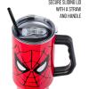 imageSilver Buffalo Star Wars Featuring Chewbacca Yoda R2D2 C3PO Princess Leia Han Solo and Luke Skywalker Stainless Steel Tumbler with Handle and Straw Fits in Standard Cup Holder 40 OuncesSpiderMan
