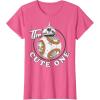 imageStar Wars BB8 The Cute One Graphic TShirt Z1 TShirtPink Heather