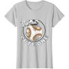 imageStar Wars BB8 The Cute One Graphic TShirt Z1 TShirtSilver Grey