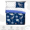 imageStar Wars Dark Side Darth Vader Tech Queen Bed Set  7 Piece 100 Organic Cotton Bedding with Duvet Cover and Sheets  GOTS ampamp OekoTEX CertifiedBlue  Outer Space