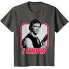imageStar Wars Han Solo I Know Valentines Day TShirtAsphalt Grey