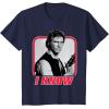 imageStar Wars Han Solo I Know Valentines Day TShirtNavy Blue