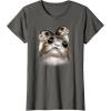 imageStar Wars Last Jedi Porgs Big Eyes Cute Graphic TShirt TShirtAsphalt Grey