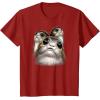 imageStar Wars Last Jedi Porgs Big Eyes Cute Graphic TShirt TShirtCranberry Red
