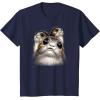 imageStar Wars Last Jedi Porgs Big Eyes Cute Graphic TShirt TShirtNavy Blue