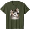 imageStar Wars Last Jedi Porgs Big Eyes Cute Graphic TShirt TShirtOlive Green