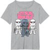 imageStar Wars Vader Stormtroopers Cute Cartoon Graphic TShirt TShirtHeather Grey