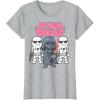 imageStar Wars Vader Stormtroopers Cute Cartoon Graphic TShirt TShirtHeather Grey