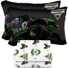 imageStar Wars Young Jedi Adventures Twin Sheet Set  3 Piece Kids Bedding Set Includes Pillow Cover  Super Soft Yoda Microfiber SheetsWhite  Monster Jam